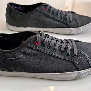 Ben Sherman Chandler Lo Sneaker Grey canvas preppy plaid interior sporty casual
